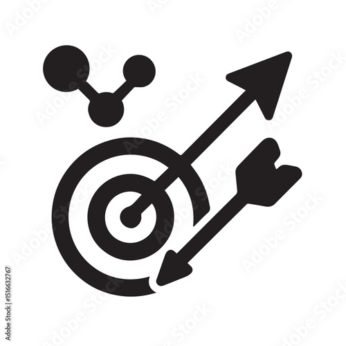 Strategic Target and Growth: An illustration that blends target, arrow, and data points, symbolizing precision, goal achievement, and strategic expansion in a clear, impactful graphic.