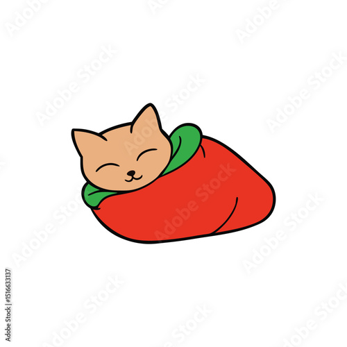 red cat with a heart