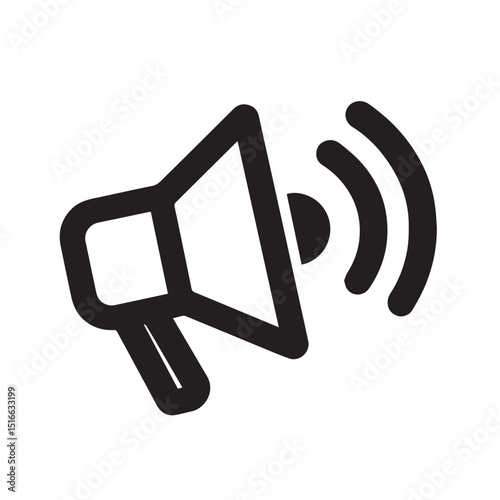 Loudspeaker Announcement: A bold, minimalist graphic of a megaphone with sound waves emanating from it, suggesting announcement.