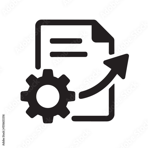 Process Improvement: A minimalist depiction of business process optimization, featuring a document with an upward arrow.