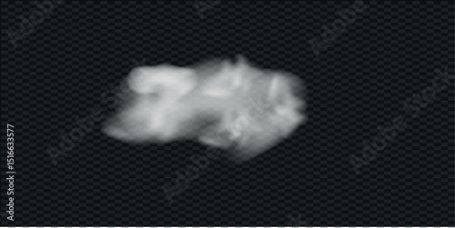 Cloud realistic effect. 3d white smoke. Vector illustration