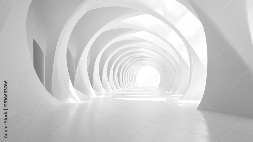 Naklejka premium Abstract White Architectural Corridor.