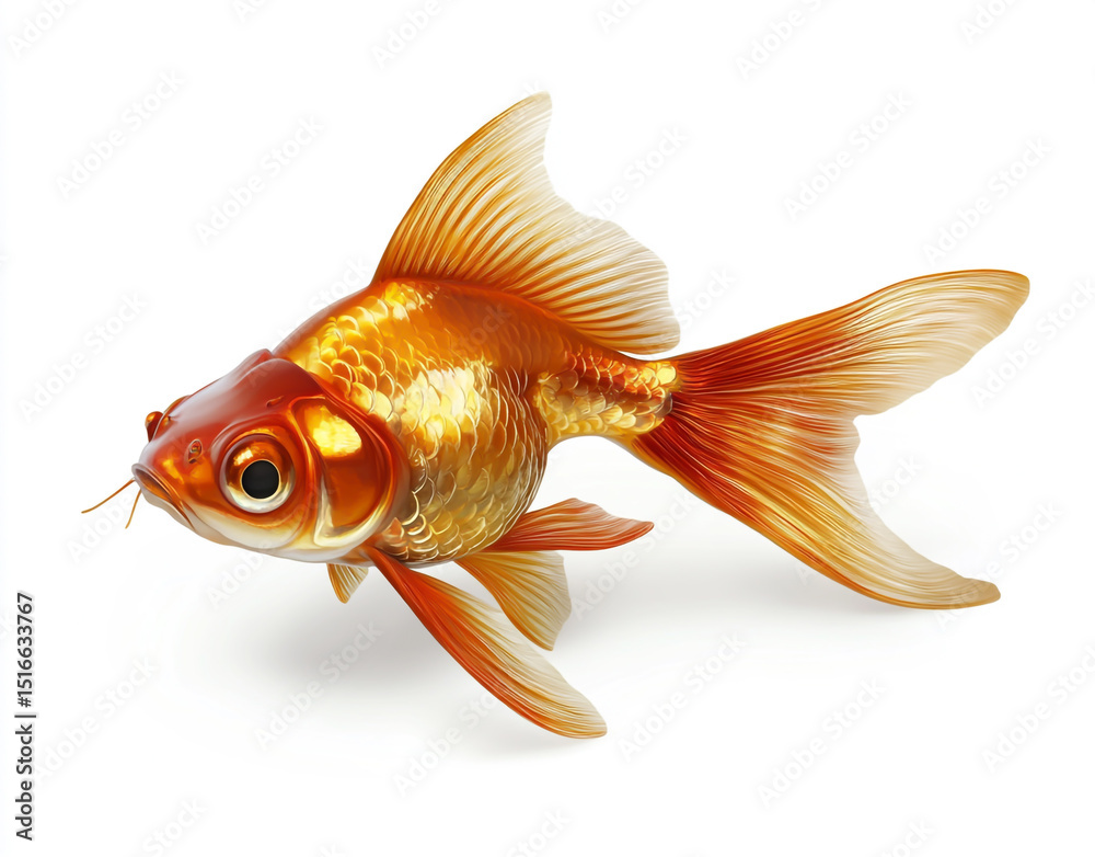 Fototapeta premium Photorealistic brown crawling goldfish beetle isolated on a white background.