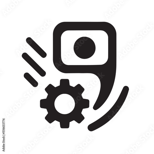 Innovation in motion: A striking graphic illustration captures the essence of ideas taking shape, with a gear representing process and a speech bubble-like shape suggesting communication.