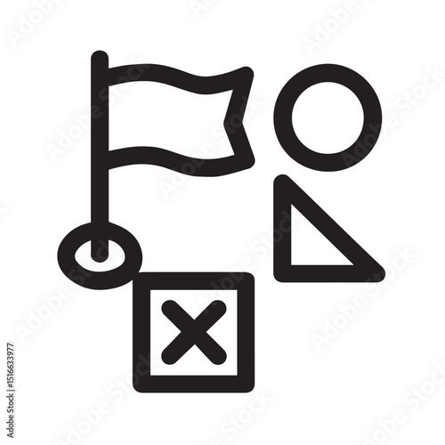 Achievement Goal Graphic: A bold icon depicting achievement, the pursuit of goals, and strategic decision-making, representing ambition and success. 