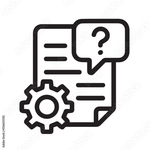 Navigating Uncertainty: An abstract illustration presents a complex process, with a query mark, document and gear representing the need for clarity and understanding.