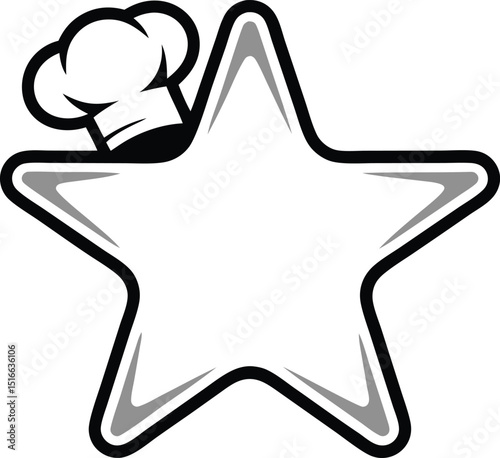 A chef's hat sits atop a shining star 