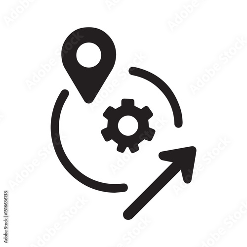 Navigation and Process Integration: An abstract depiction of navigation, strategic process, and settings, showing the seamless integration of elements like location, mechanical configuration.