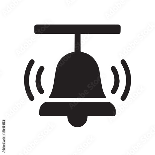The resonating bell: An illustration of a traditional bell icon with sound waves, representing announcement and alerts.