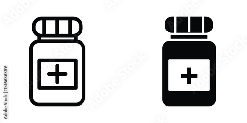 Medicine bottle icon design template