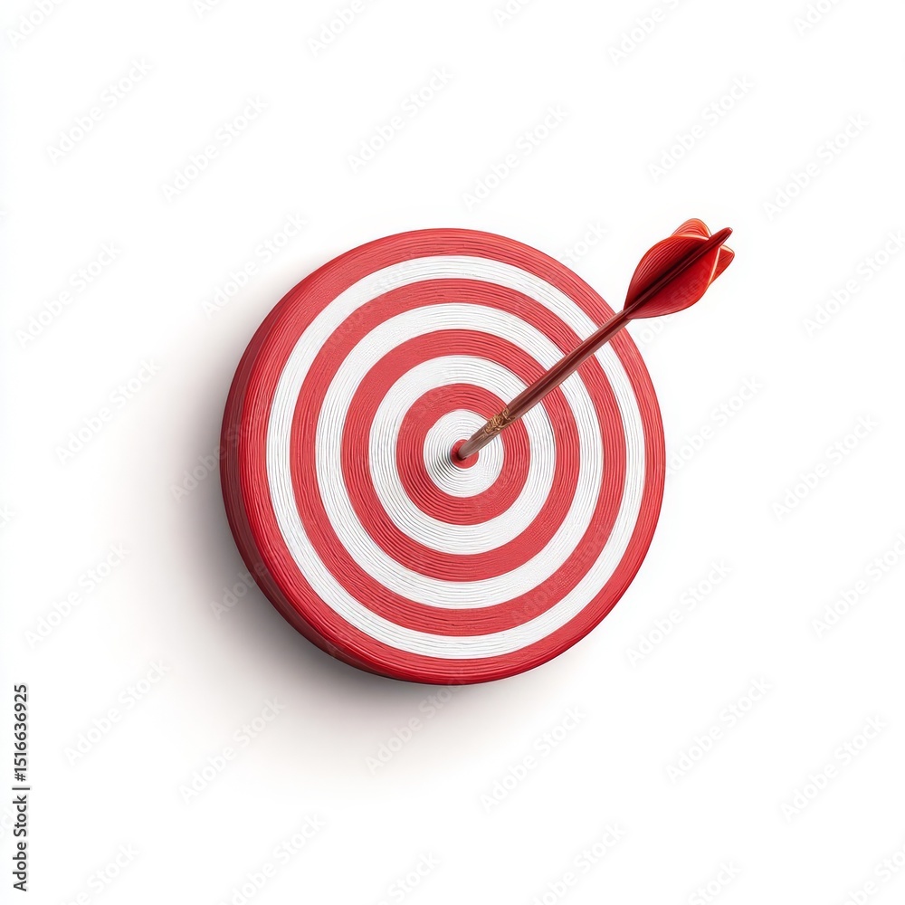 3D target with dart arrow in bullseye 3D target with dart arrow in bullseye