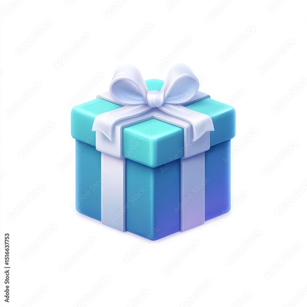 Obraz premium 3d blue gift
