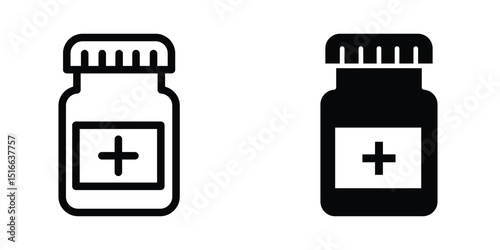 Medicine bottle icon design template