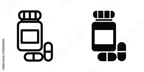 Medicine bottle icon design template