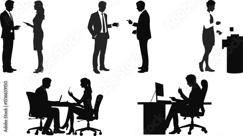 Professional business team engaging in office meetings, discussions, and collaboration to enhance teamwork, communication, and corporate partnership success flat vector illustration