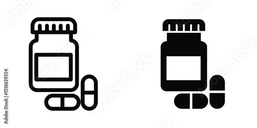 Medicine bottle icon design template