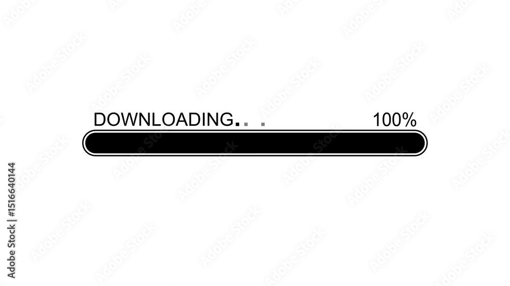 Digital Download Progress Bar Animation, Futuristic Loading Bar Animation