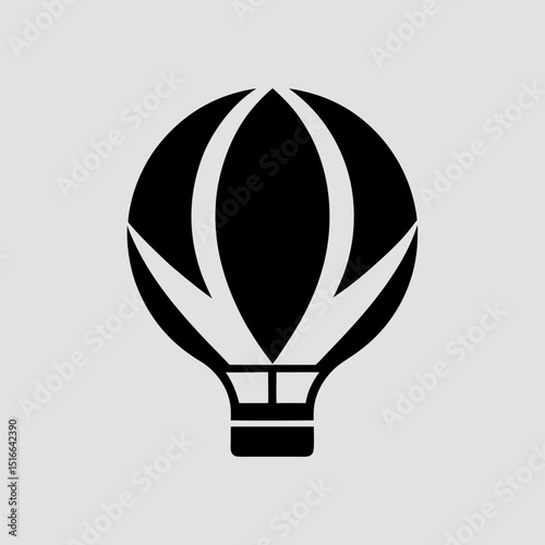 Hot air balloon over landscape vector illustration