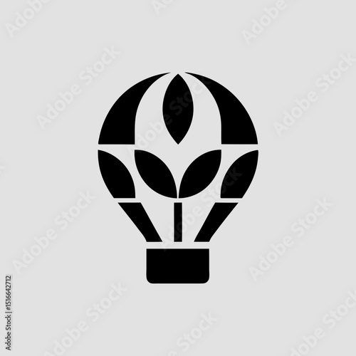 Colorful hot air balloon in sky vector illustration