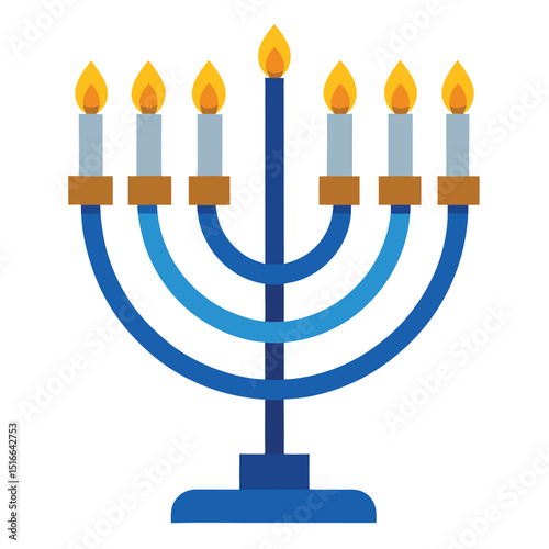 Hanukkah Menorah with Candles – with white background

