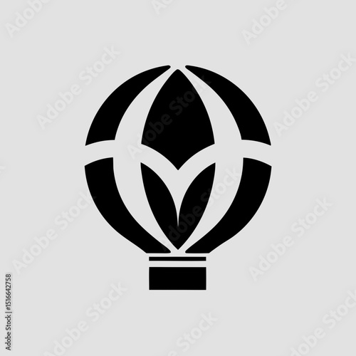 Flying hot air balloon scene vector illustration