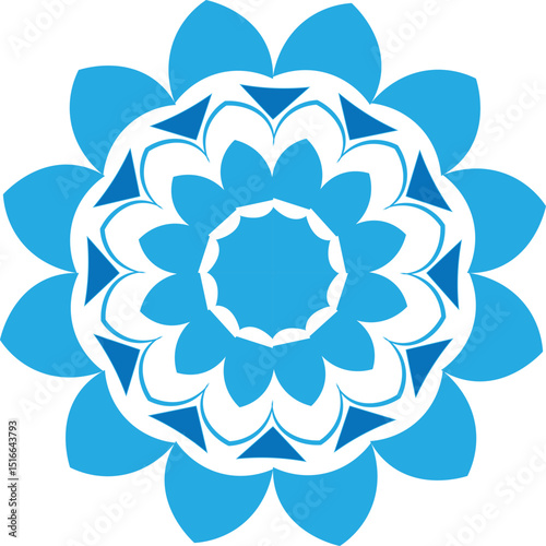 blue flower mandala