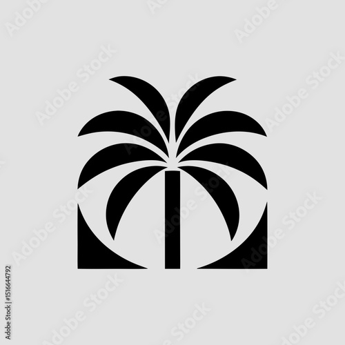 Palm tree with relaxed beach vibe vector illustration