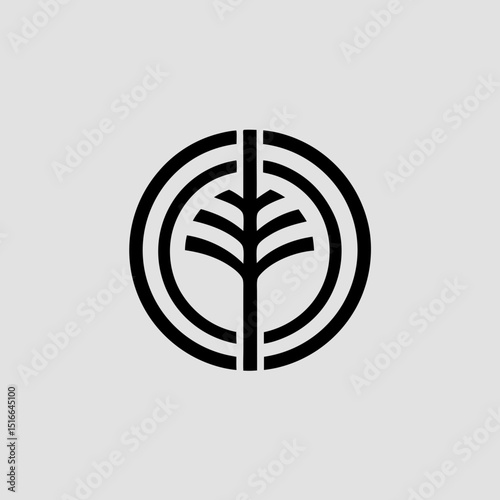 Stylized tree ring pattern vector illustration