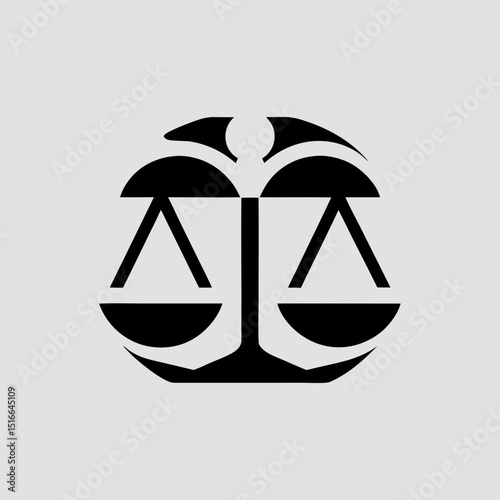 Balanced justice scale symbol vector illustration