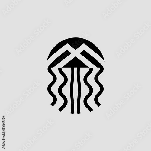 Neon jellyfish with glowing trails vector illustration