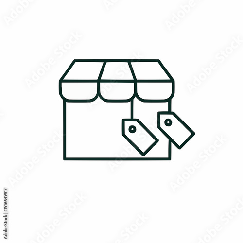 Outlined delivery box with two price tags — offer comparison.