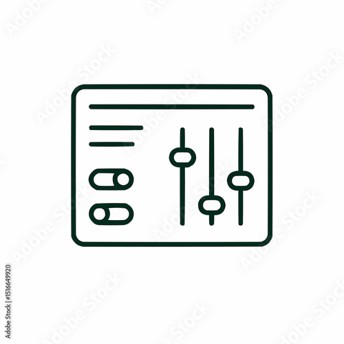 Outlined dashboard with toggles and sliders — customizable logic.