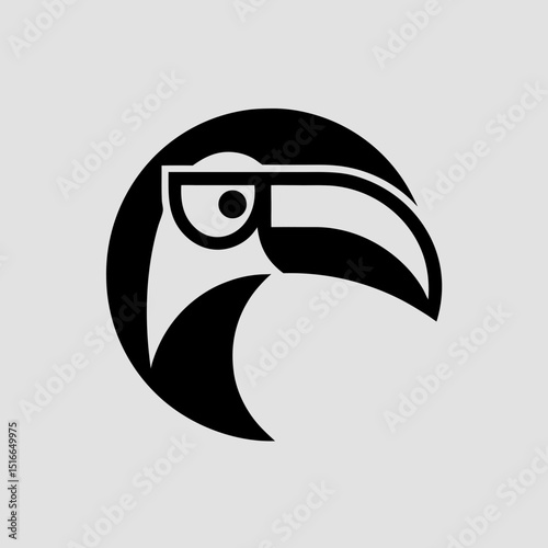 Cool sunglasses wearing toucan logo vector illustration