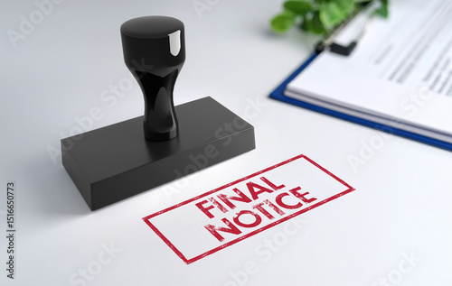 Stamp with Final Notice text - 3D Illustration