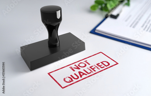 Stamp with Not Qualified text - 3D Illustration