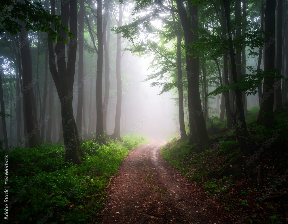 Obraz premium Misty forest path (3)