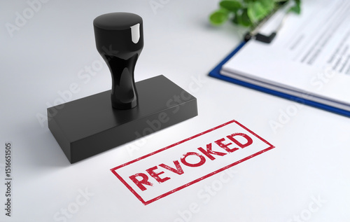 Stamp with Revoked text - 3D Illustration