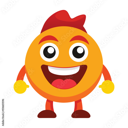 fanny emoji crater vector white background.
