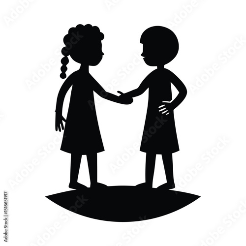 international friendship day silhouette vector picture.