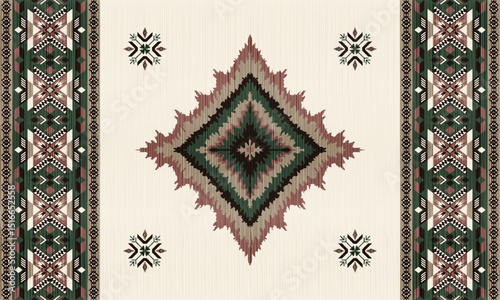 American tribal ethnic native pattern.Traditional Navajo,Aztec,Apache,Southwest and Mexican style fabric pattern.Abstract vector motifs pattern.For fabric,clothing,blanket,carpet,woven,wrap,decoration