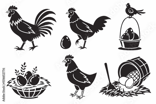 rooster and hen