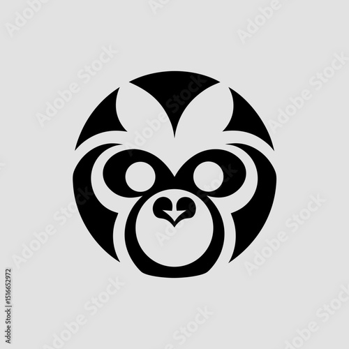 Canvas Print Playful monkey with bold outlines vector illustration