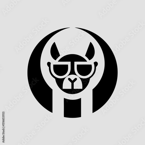 Cool alpaca in hipster style vector illustration