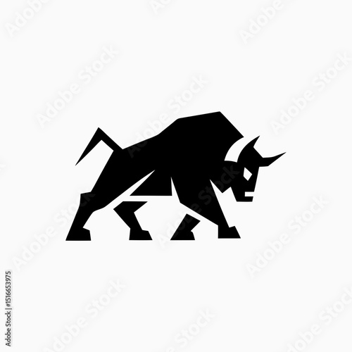 angry bull logo geometric 