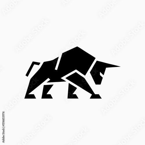 angry bull logo geometric 