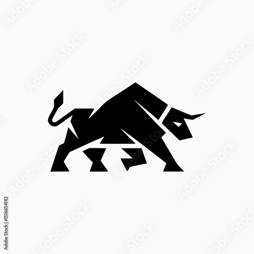 angry bull logo geometric 