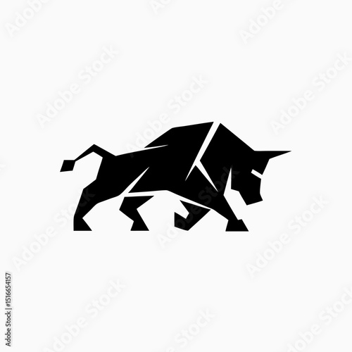 angry bull logo geometric 