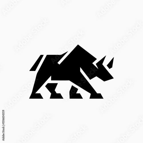 angry bull logo geometric 