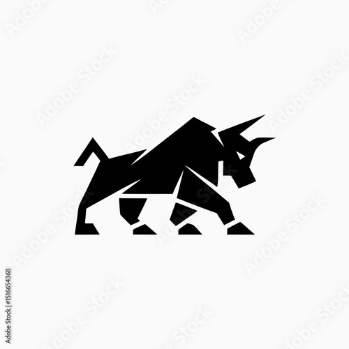 angry bull logo geometric 