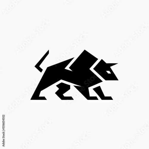 angry bull logo geometric 